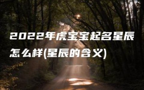 2022年虎宝宝起名星辰怎么样(星辰的含义)