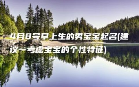 4月8号早上生的男宝宝起名(建议一考虑宝宝的个性特征)