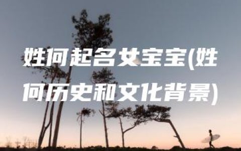 姓何起名女宝宝(姓何历史和文化背景)