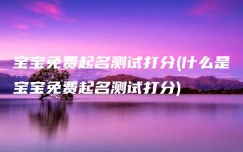 宝宝免费起名测试打分(什么是宝宝免费起名测试打分)