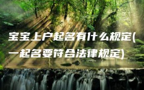 宝宝上户起名有什么规定(一起名要符合法律规定)