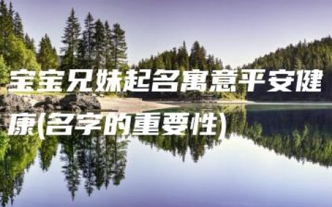 宝宝兄妹起名寓意平安健康(名字的重要性)