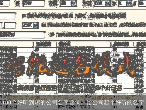 100个好听到爆的公司名字叠词，给公司起个好听的名字