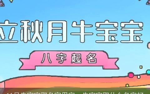 11月牛宝宝取名宜用字，牛宝宝取什么名字好