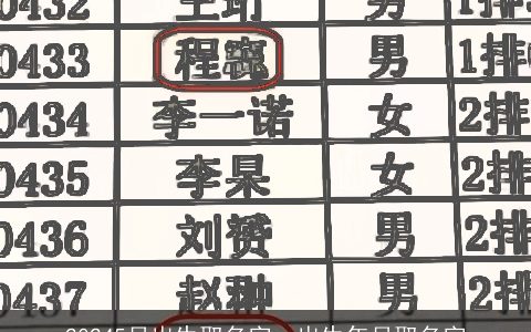 20245月出生取名字，出生年月取名字