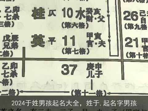 2024于姓男孩起名大全，姓于,起名字男孩