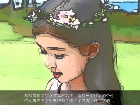 2024带佳字的女孩高雅名字，给我一个好听的个性的女孩名名字中要带有＂佳＂字或者＂雅＂字的...