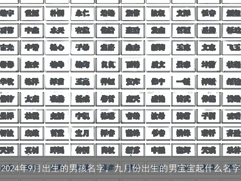 2024年9月出生的男孩名字，九月份出生的男宝宝起什么名字