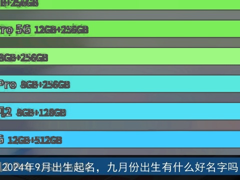 2024年9月出生起名，九月份出生有什么好名字吗