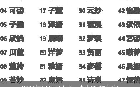 2024年好名字大全，起好听的名字