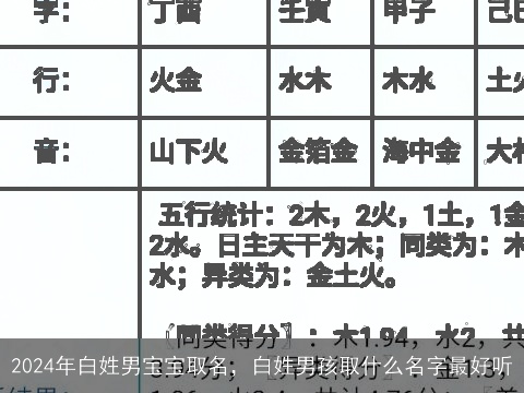 2024年白姓男宝宝取名，白姓男孩取什么名字最好听