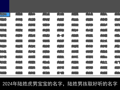 2024年陆姓虎男宝宝的名字，陆姓男孩取好听的名字