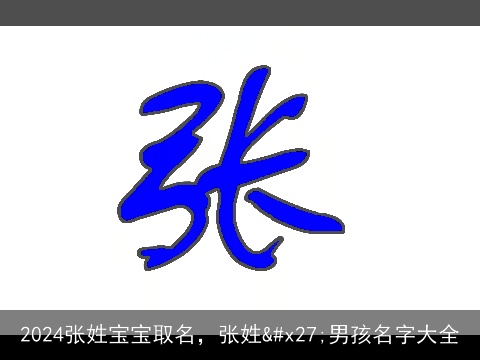 2024张姓宝宝取名，张姓'男孩名字大全