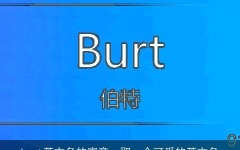 burt英文名的寓意，取一个可爱的英文名