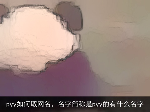 pyy如何取网名，名字简称是pyy的有什么名字