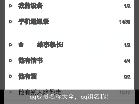 qq成员名称大全，qq组名称!