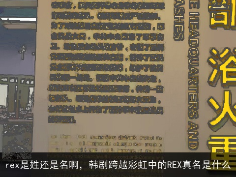 rex是姓还是名啊，韩剧跨越彩虹中的REX真名是什么