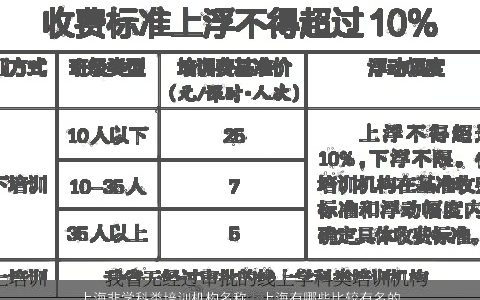 上海非学科类培训机构名称，上海有哪些比较有名的课外辅导机构,其特点分别是什么,懂行的人...