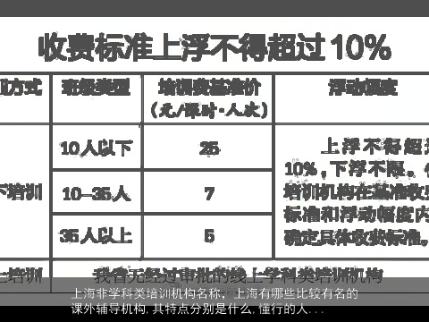 上海非学科类培训机构名称，上海有哪些比较有名的课外辅导机构,其特点分别是什么,懂行的人...