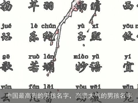 中国最高贵的男孩名字，高贵大气的男孩名字