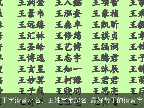 于字谐音小名，王姓宝宝起名,最好带于的谐音字