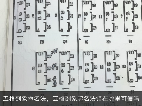 五格剖象命名法，五格剖象起名法错在哪里可信吗