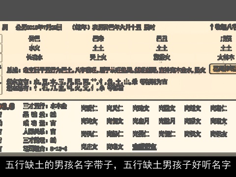 五行缺土的男孩名字带子，五行缺土男孩子好听名字