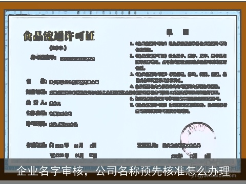 企业名字审核，公司名称预先核准怎么办理