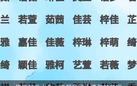 佛学起名大全，谁帮我取个佛教的名字