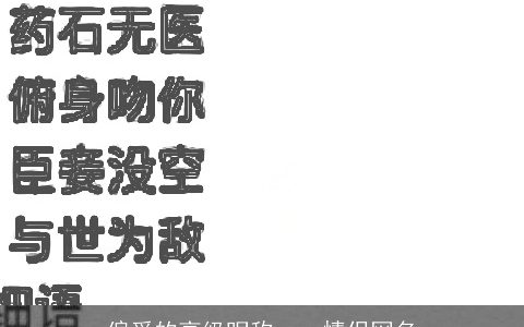 偏爱的高级昵称，qq情侣网名