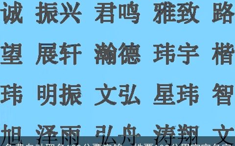 免费自动取名100分贾宏铭，姓贾100分男宝宝名字