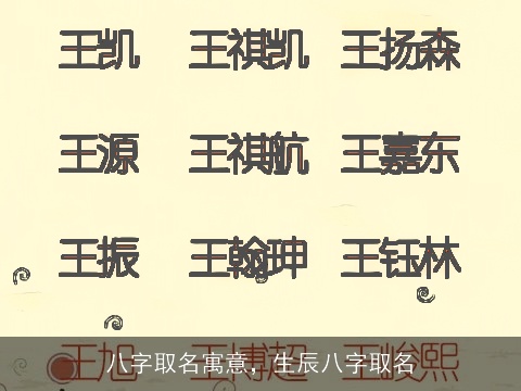 八字取名寓意，生辰八字取名