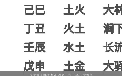 八字喜金缺木怎么取名，我儿子八字喜金,五行缺木,名字叫什么呢,要一个字的.