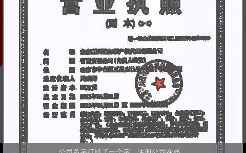 公司名字打错了一个字，注册公司在核名时公司名称出现了一个错字怎么处理呢