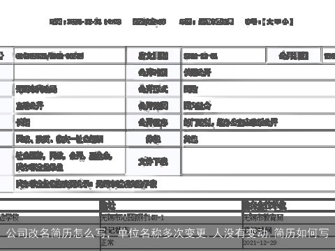 公司改名简历怎么写，单位名称多次变更,人没有变动,简历如何写