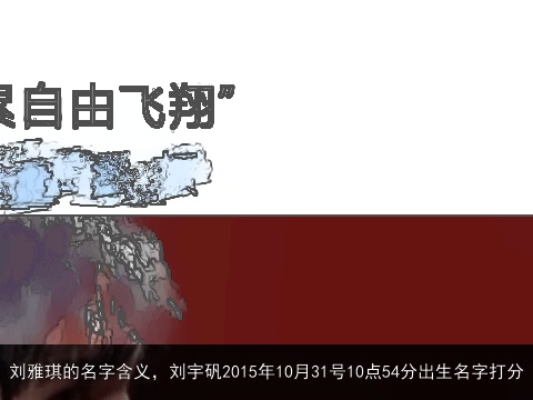 刘雅琪的名字含义，刘宇矾2015年10月31号10点54分出生名字打分