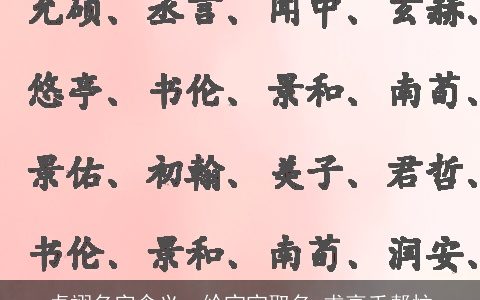 卓翊名字含义，给宝宝取名,求高手帮忙