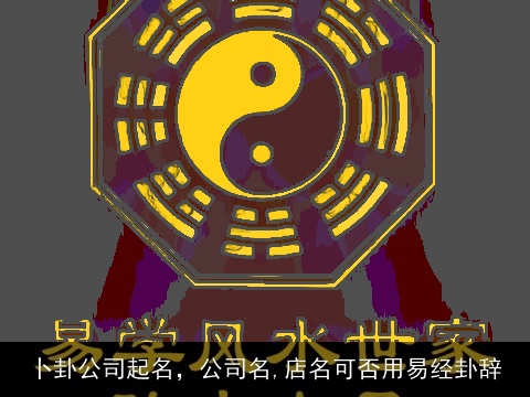 卜卦公司起名，公司名,店名可否用易经卦辞