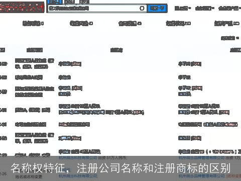 名称权特征，注册公司名称和注册商标的区别