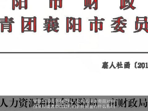 奇葩公司名字有用吗，公司名字太奇葩对申报项目或者申请政府的扶持资金有什么影响