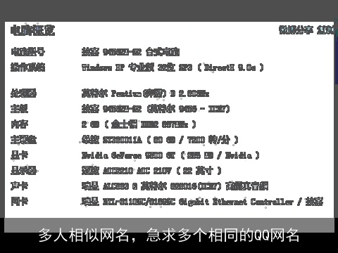 多人相似网名，急求多个相同的QQ网名