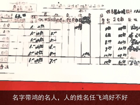 名字带鸿的名人，人的姓名任飞鸿好不好