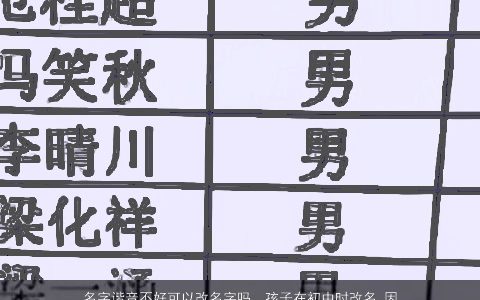 名字谐音不好可以改名字吗，孩子在初中时改名,因名字有谐音,现上高中,请问能改回原来得名字...