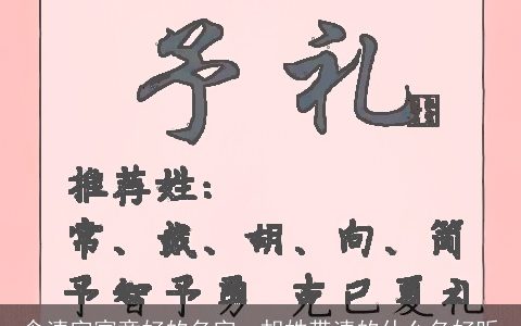 含清字寓意好的名字，胡姓带清的什么名好听