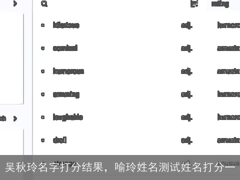 吴秋玲名字打分结果，喻玲姓名测试姓名打分一