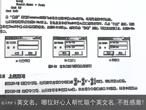 cinri英文名，哪位好心人帮忙取个英文名,不胜感激!