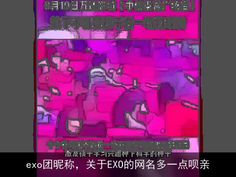 exo团昵称，关于EXO的网名多一点呗亲