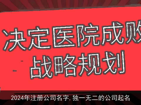 2024年注册公司名字,独一无二的公司起名