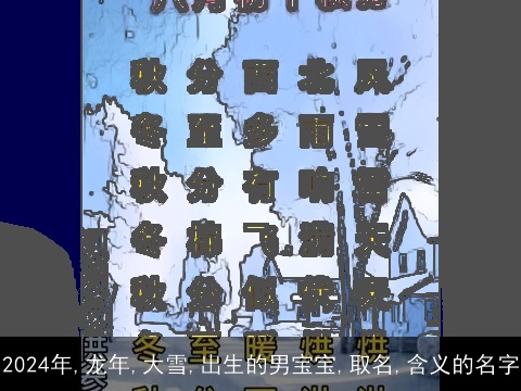 2024年,龙年,大雪,出生的男宝宝,取名,含义的名字