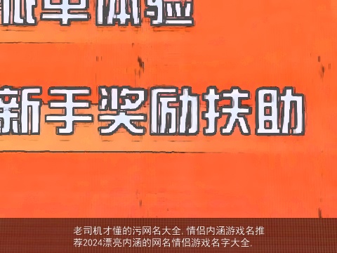 老司机才懂的污网名大全,情侣内涵游戏名推荐2024漂亮内涵的网名情侣游戏名字大全,